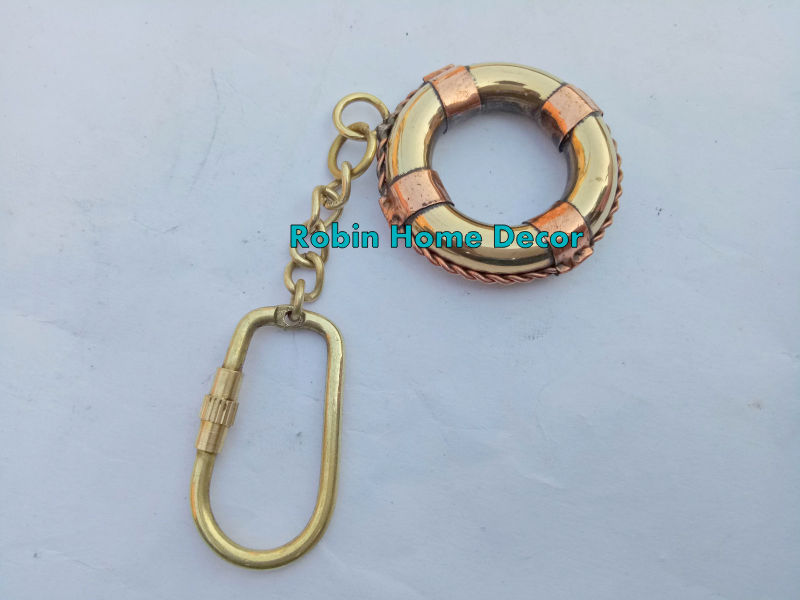 NAUTICAL COLLECTIBLE BRASS SWIMMING TUBE KEY CHAIN KEY RING